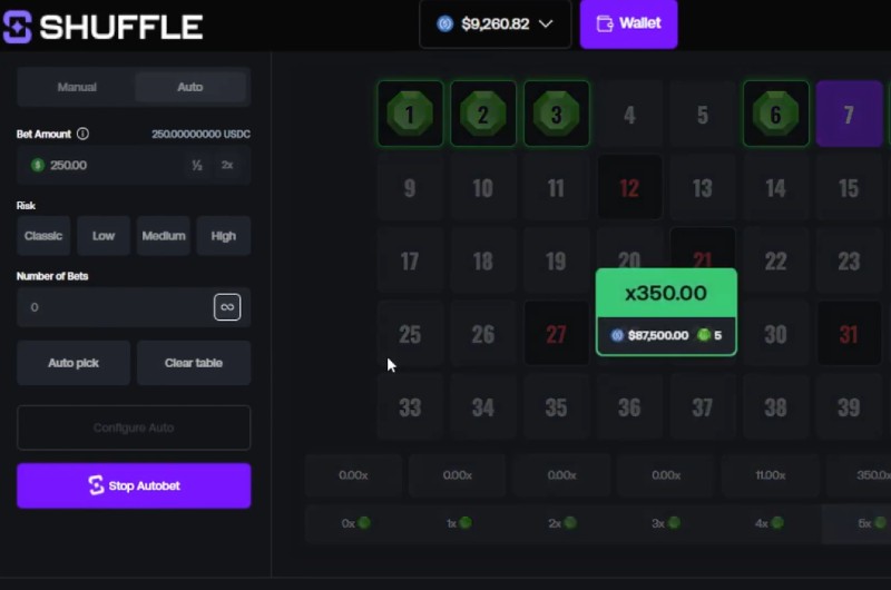 BennySlots 87K Shuffle Keno Win